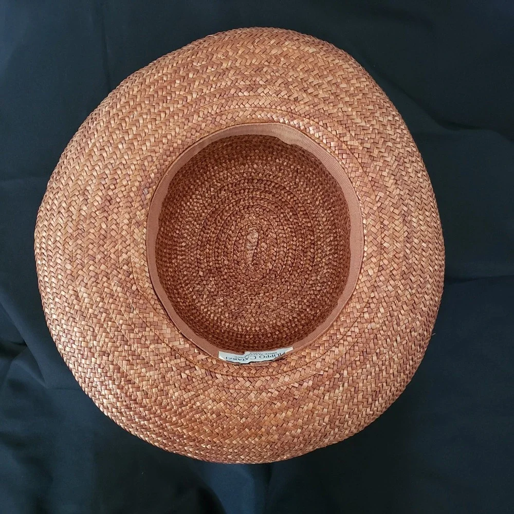 Filippo Catarzi Womens Straw Sun Hat Ribbon Summer Beach Coastal‎ Made In Italy